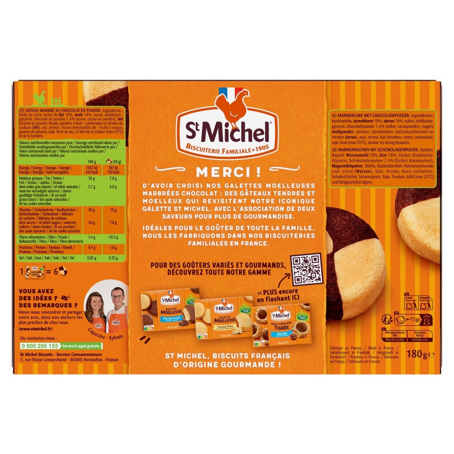 Gâteaux Galettes Moelleuses Marbrées Chocolat ST MICHEL