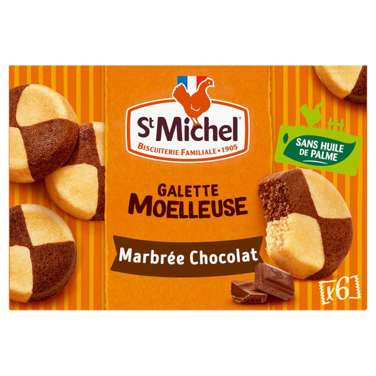 Gâteaux Galettes Moelleuses Marbrées Chocolat ST MICHEL le paquet de 6 galettes de 180g