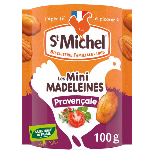 Biscuits Apéritifs Minis Madeleines Moelleuses Tomate Herbes de Provence ST MICHEL le sachet de 100g