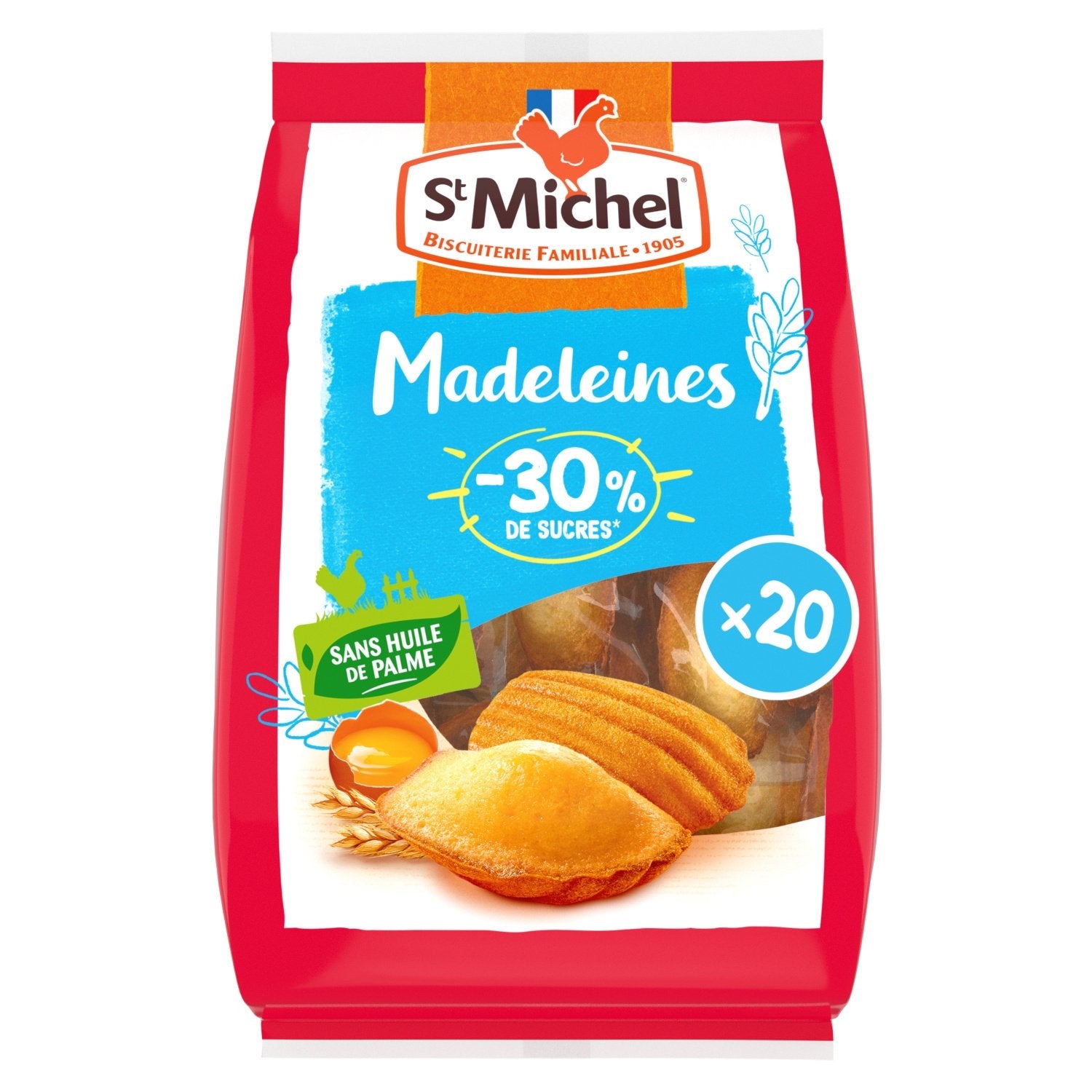 Madeleine Individuelle 30% de Sucres ST MICHEL le paquet de 500g