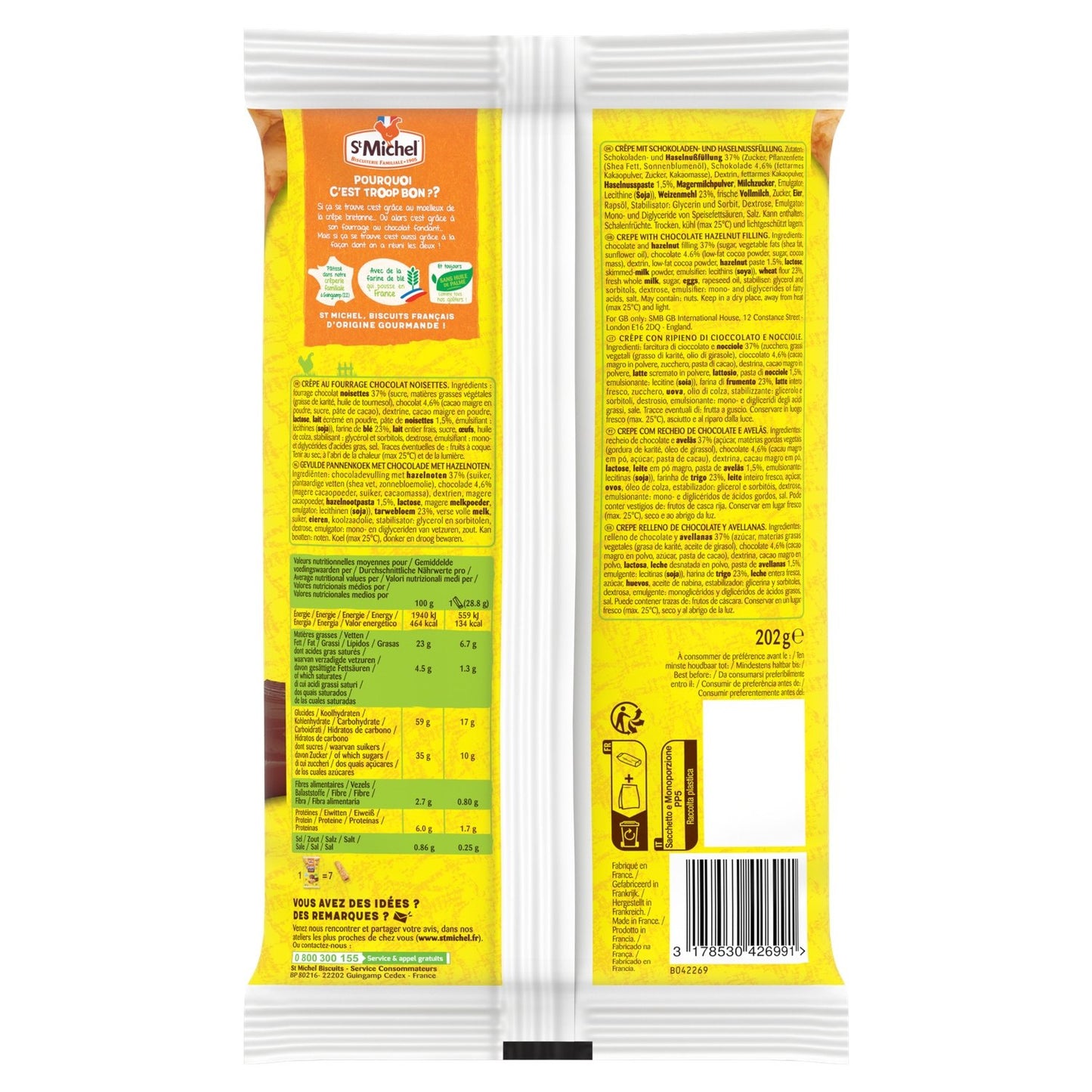 Crêpes Fourrée Chocolat ST MICHEL