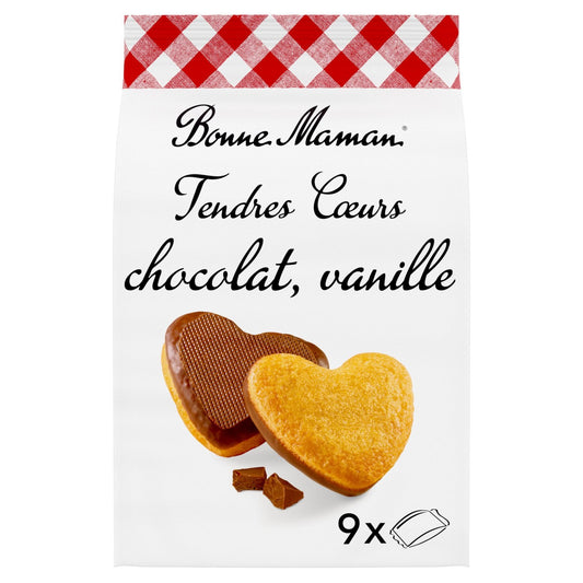 Tendres Cœurs Nappes Chocolat Vanille BONNE MAMAN le paquet de 225g