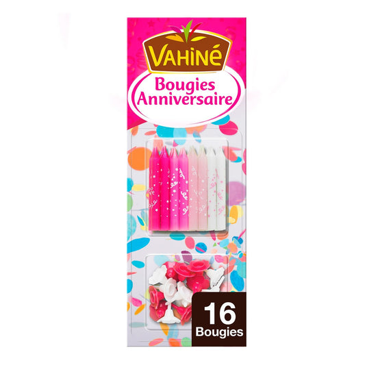 Bougies Anniversaire VAHINE le paquet de 16