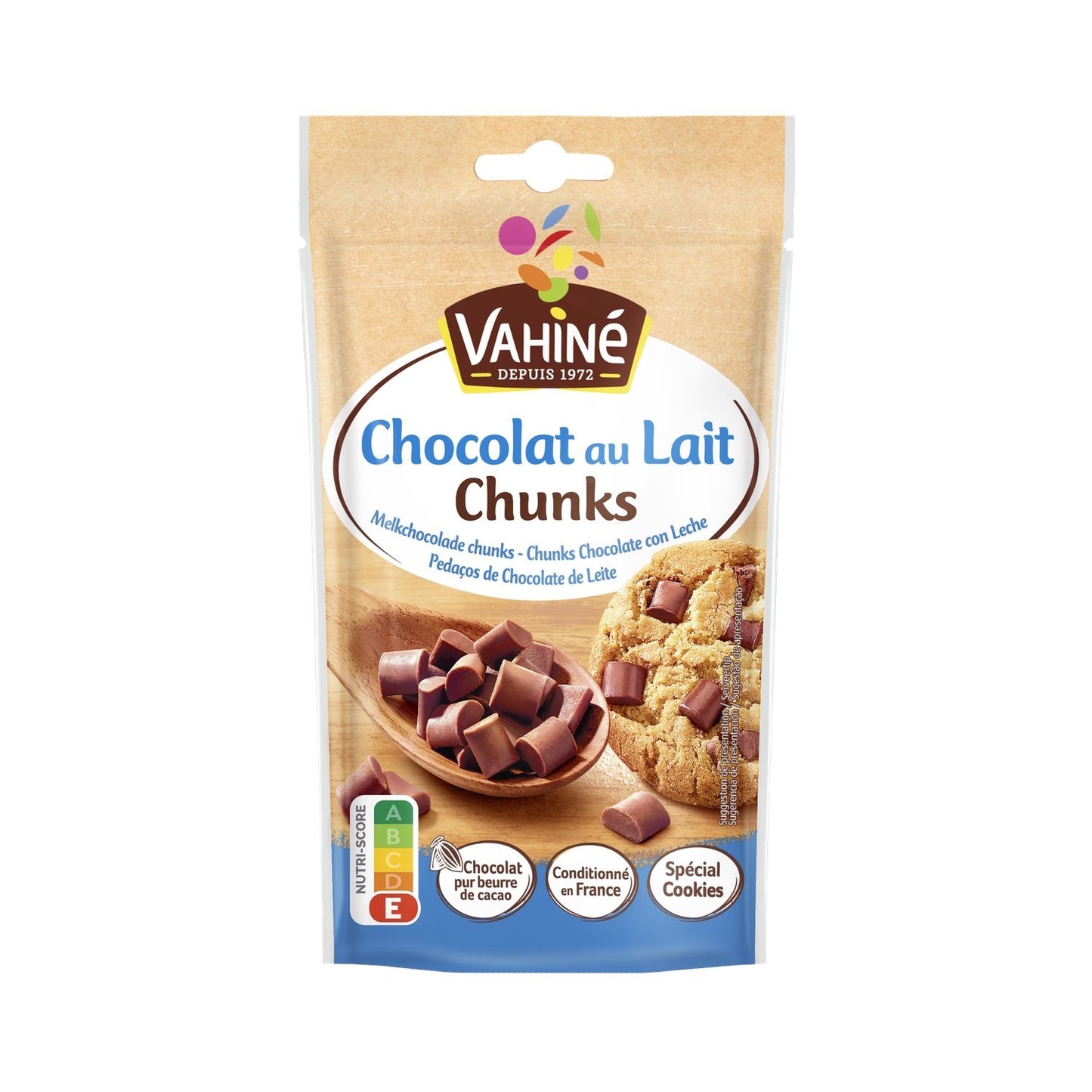 Pépite Chocolat au Lait Chunks VAHINE le sachet de 100g