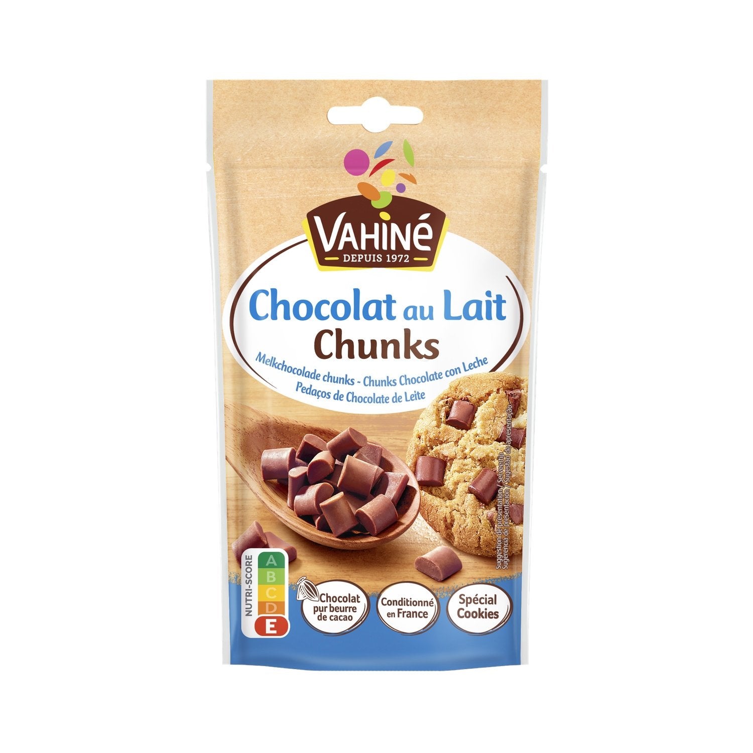 Pépite Chocolat au Lait Chunks VAHINE le sachet de 100g