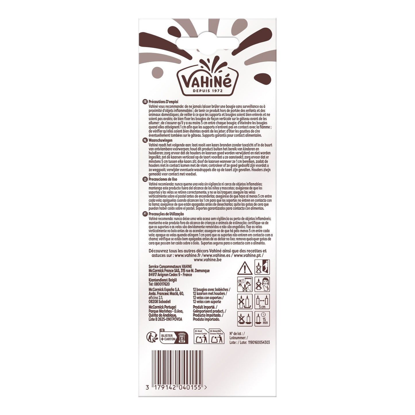 Bougies Adulte VAHINE