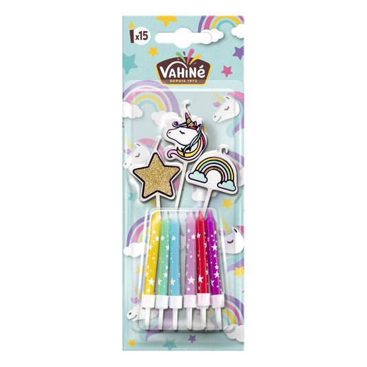 Bougies Licorne VAHINE la plaquette de 15 bougies