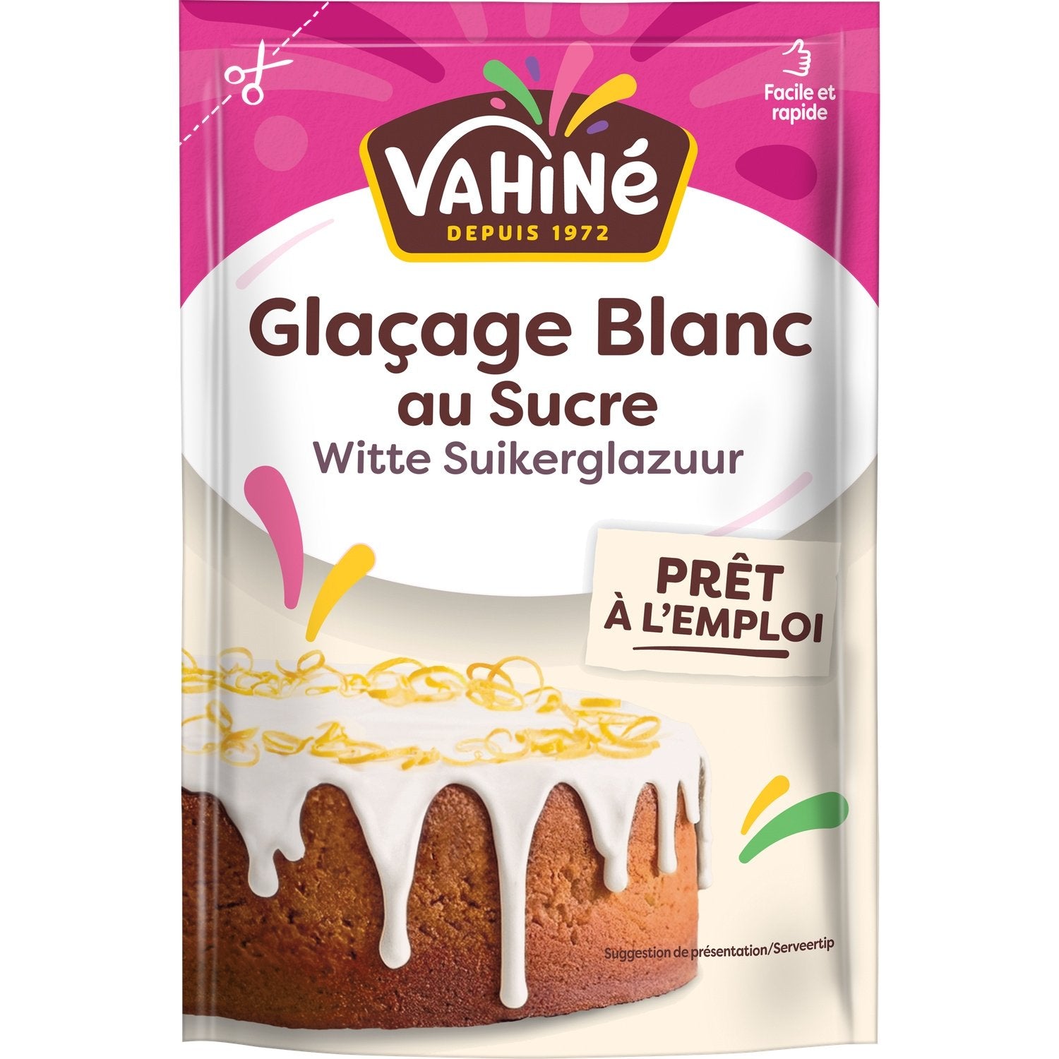 Glaçage Blanc au Sucre VAHINE le sachet de 125g