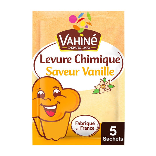 Levure Chimique Saveur Vanille VAHINE les 5 sachets de 8 g