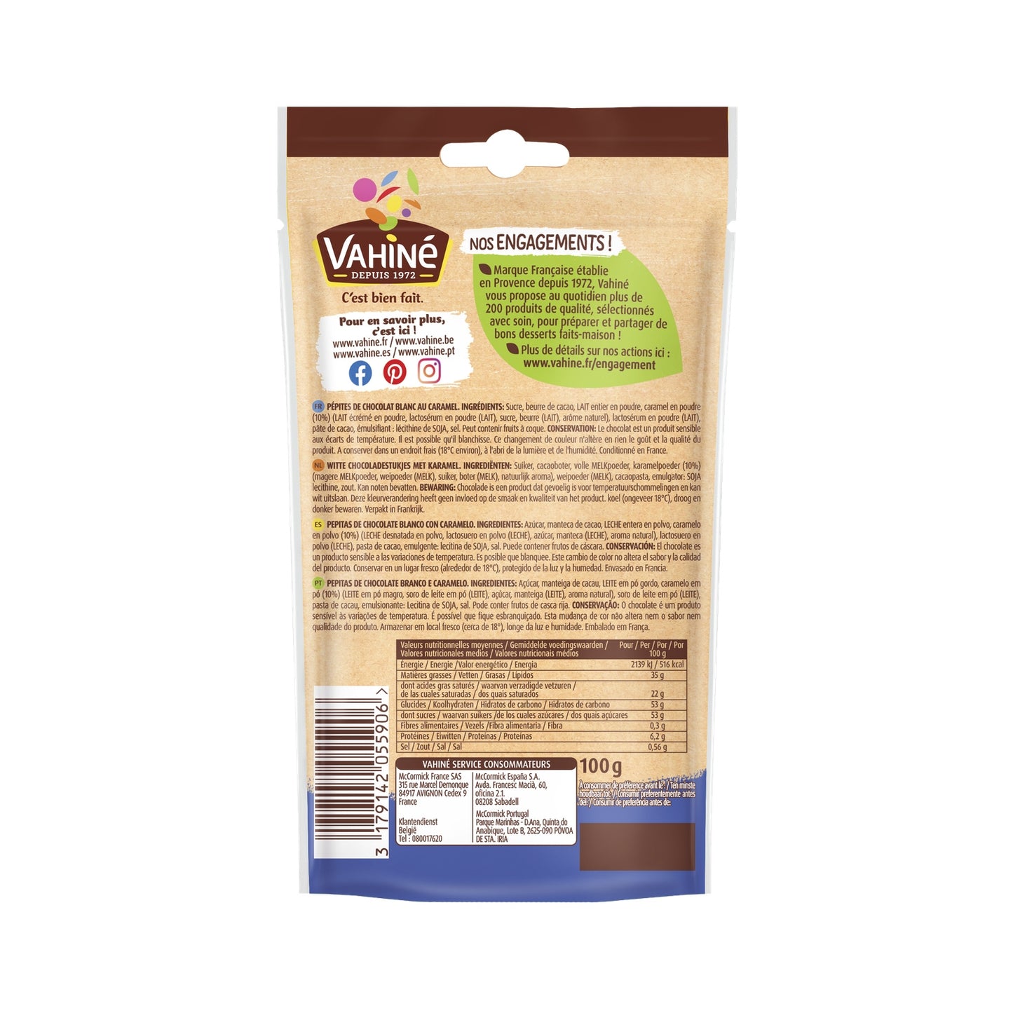 VAHINE Choco-Caramel Chips