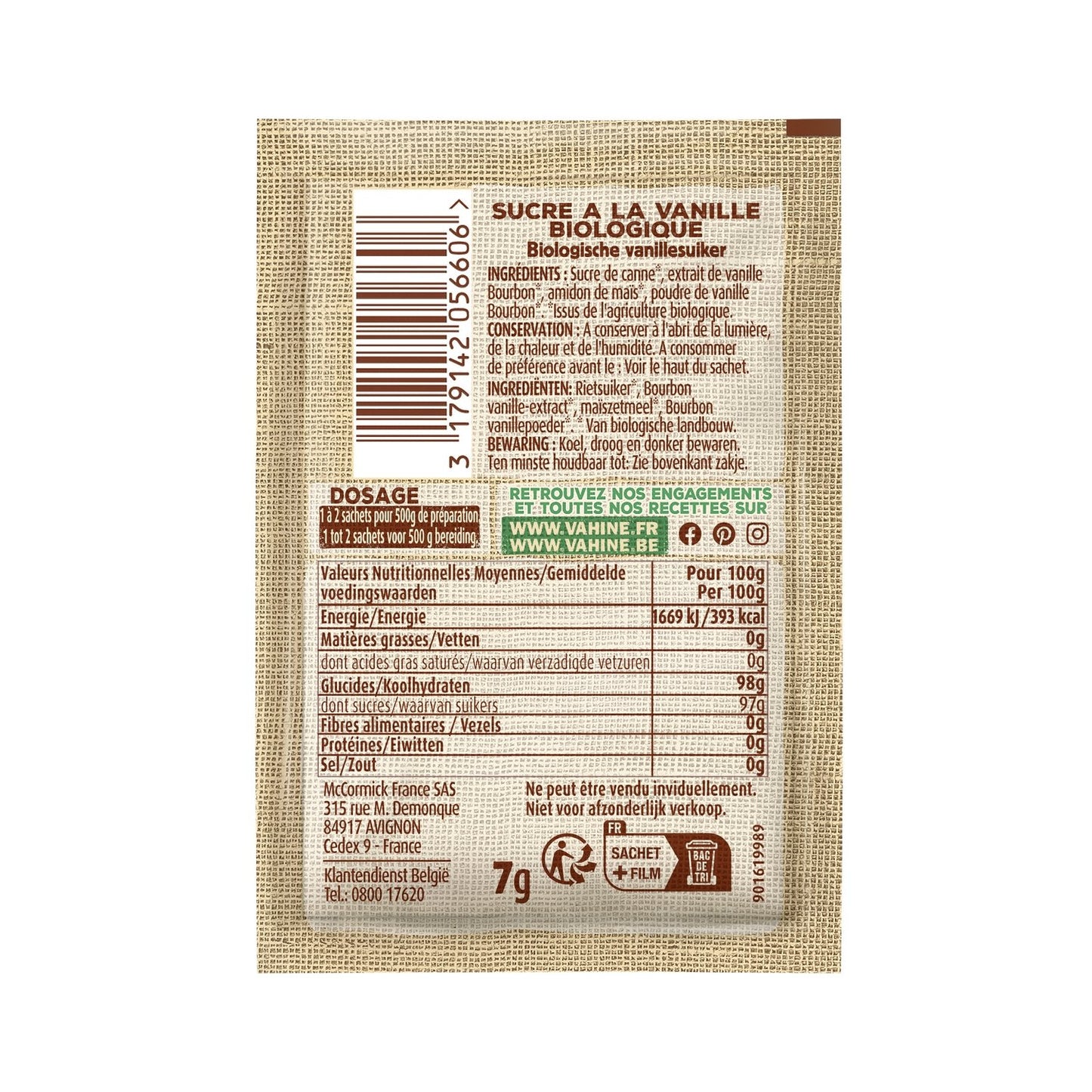 Sucre à la Vanille Bourbon Bio VAHINE