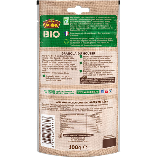 VAHINE Organic Slivered Almonds