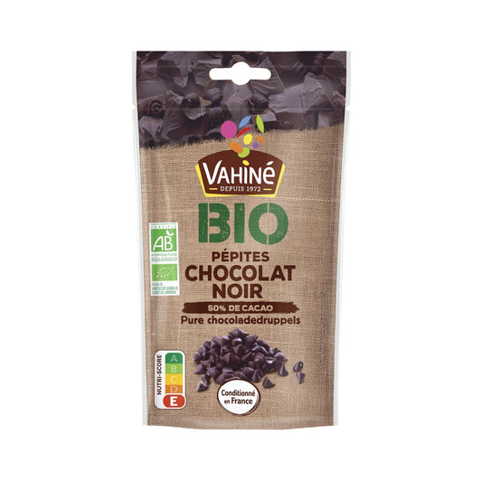 Pépites au Chocolat Noir Bio VAHINE le sachet de 100g