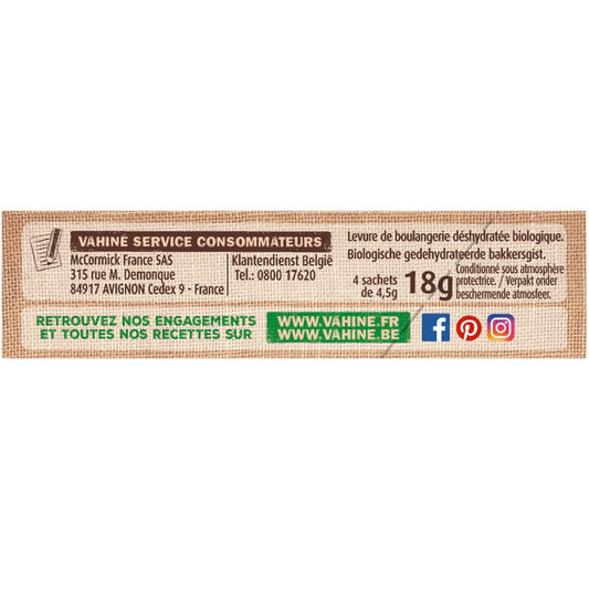 VAHINE Organic Fast-Rising Baker's Yeast