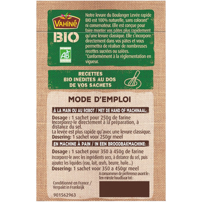 Levure du Boulanger Levée Rapide Bio VAHINE