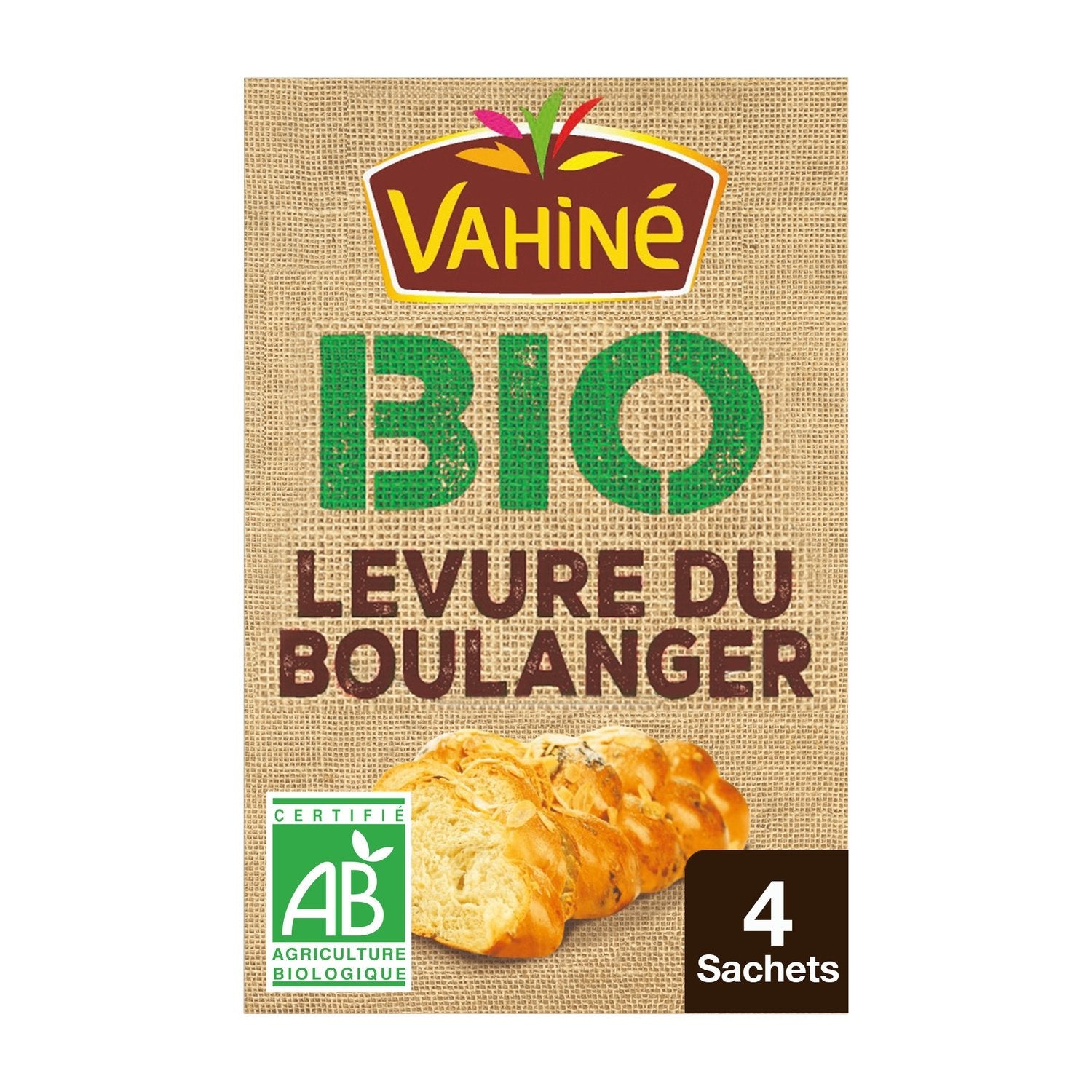 Levure du Boulanger Levée Rapide Bio VAHINE les 4 sachets de 4,5g