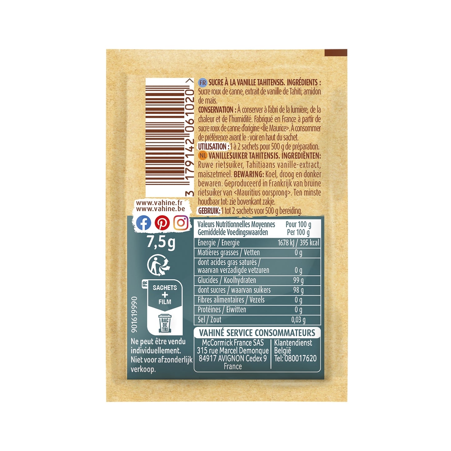 Sucre à la Vanille de Tahiti VAHINE