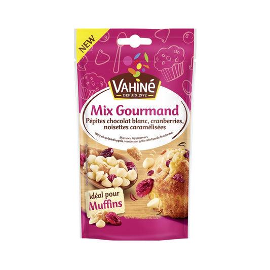 Pépites Chocolat Blanc Cranberries Noisettes Caramélisées VAHINE le sachet de 100g