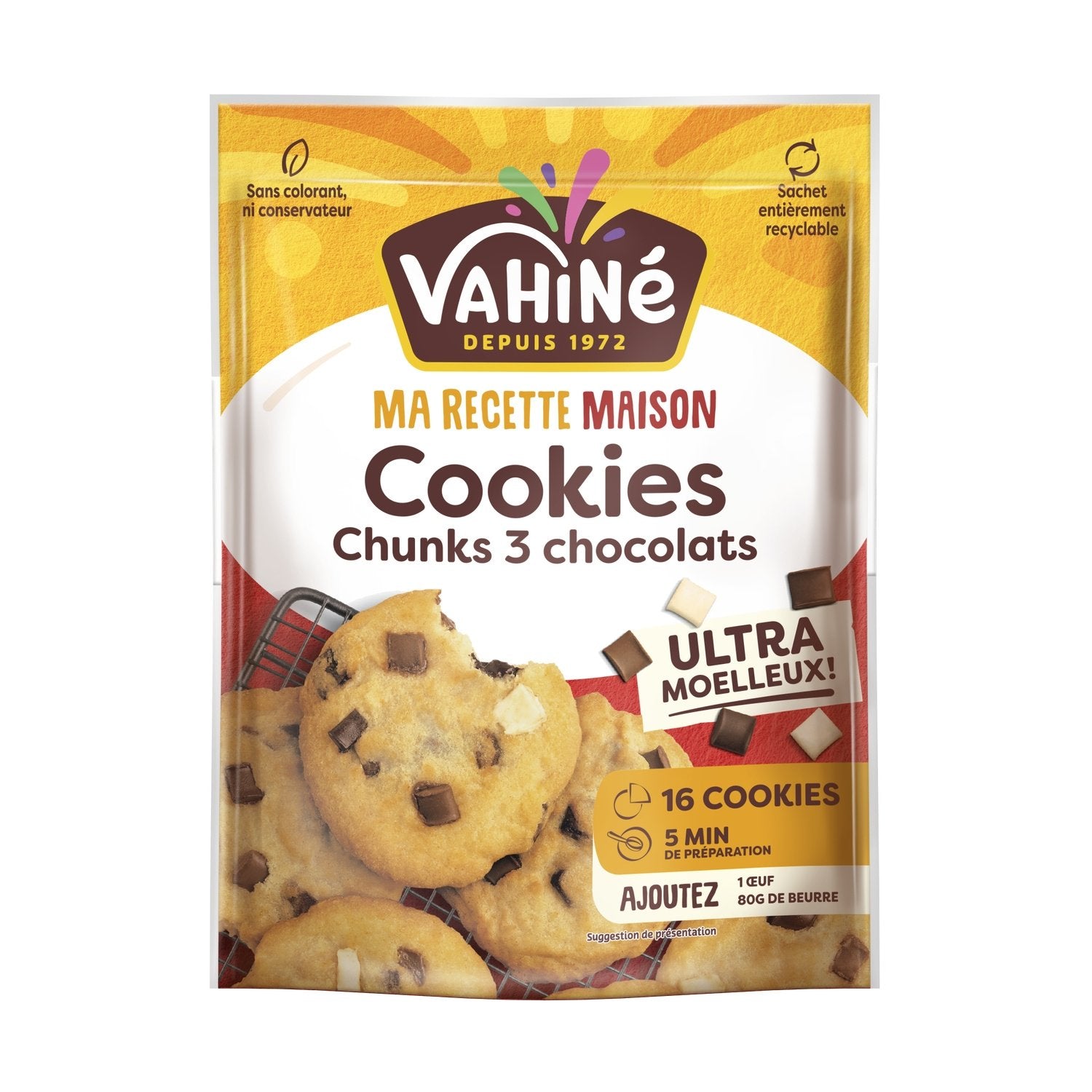 Préparation Cookies Chocolat VAHINE le sachet de 330g