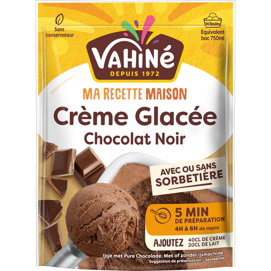 Préparation Crème Glacée Chocolat Noir VAHINE le paquet de 210g