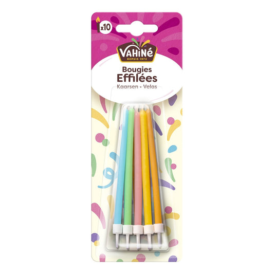 Bougies Effilées VAHINE le paquet de 10 bougies