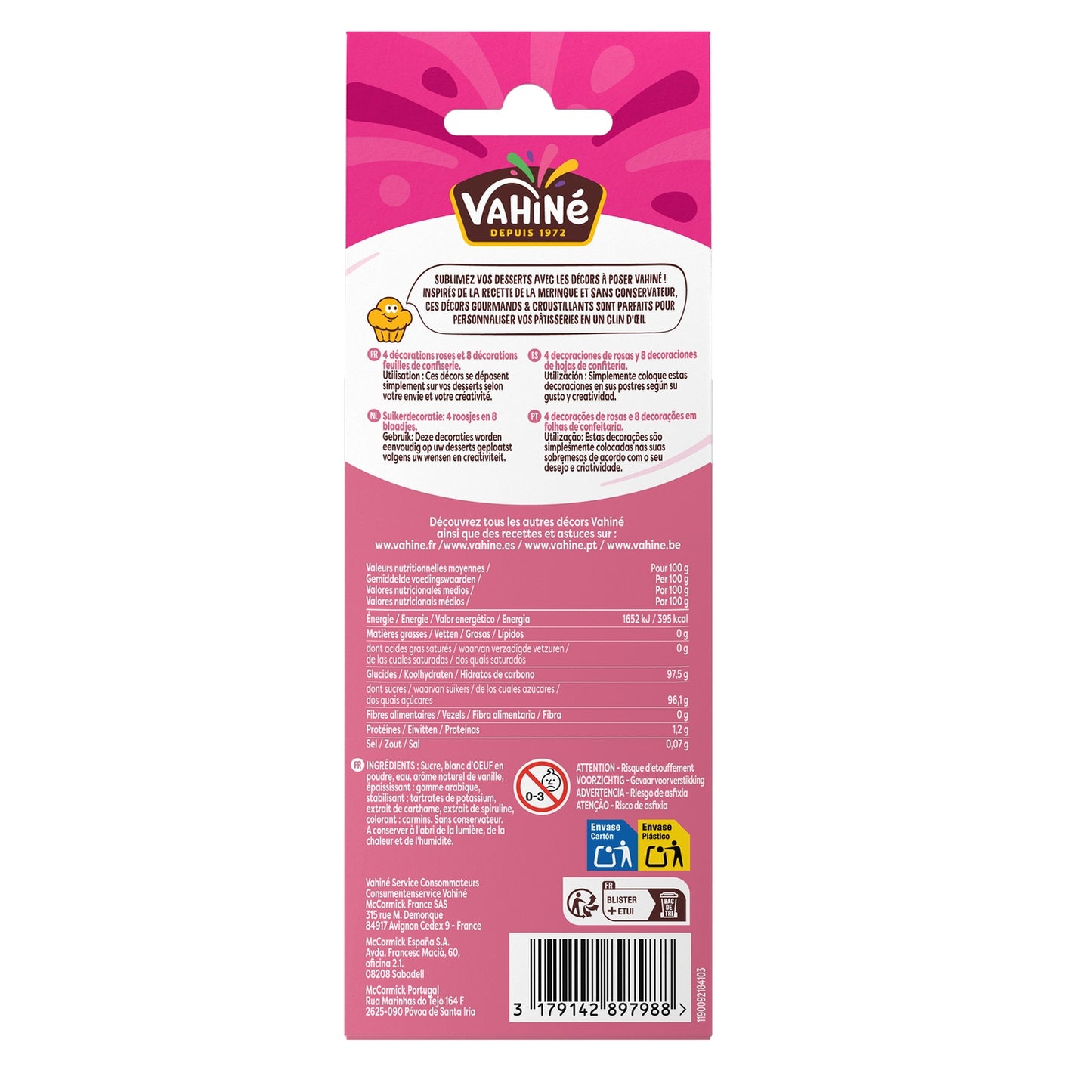 Décors Roses et Feuilles en Sucre VAHINE