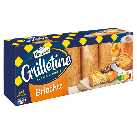 Biscottes Grilletines Briochées PASQUIER le paquet de 18 - 255 g