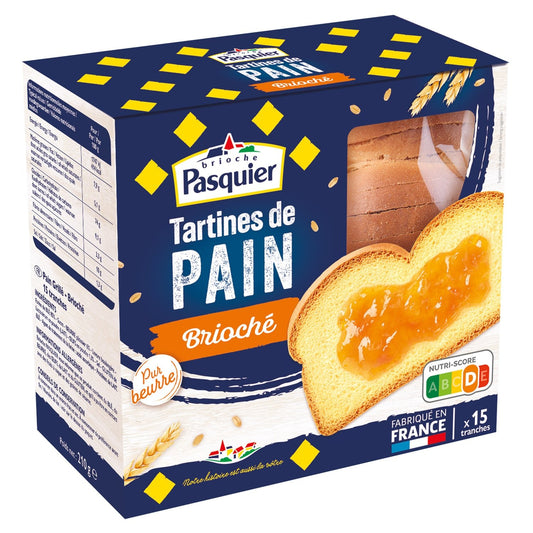 Pains Grillés Briochés PASQUIER le paquet de 15 tranches - 210g