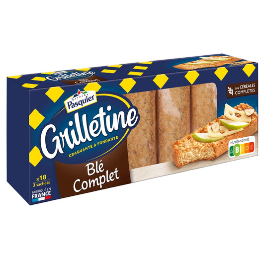 Pains au Blé Complet Grilletines PASQUIER la boite de 242g