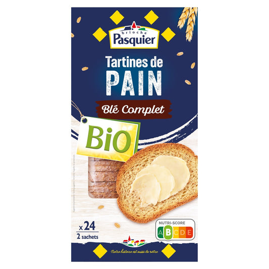 PASQUIER Organic Whole Wheat Bread Toast