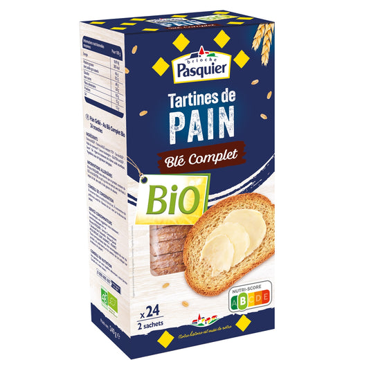 PASQUIER Organic Whole Wheat Bread Toast