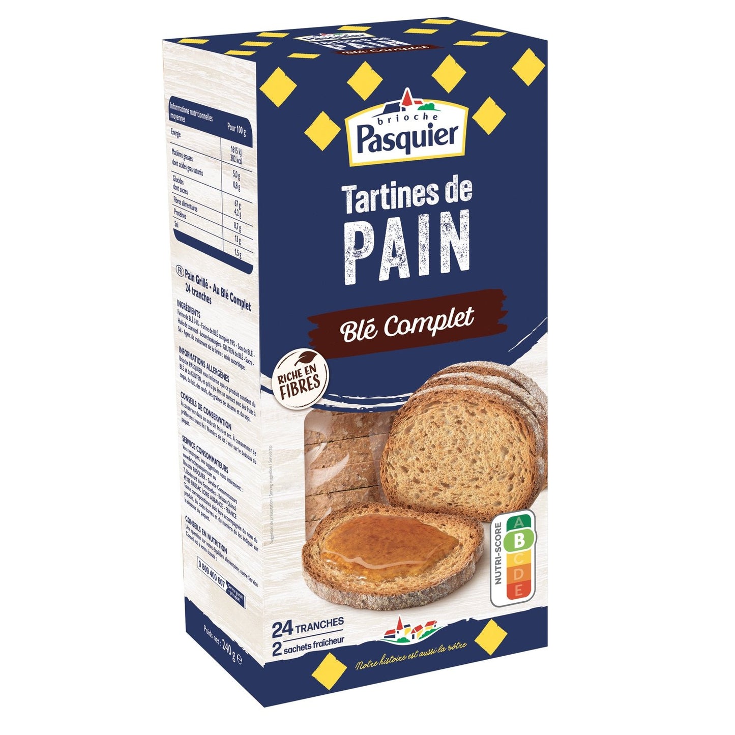 PASQUIER Whole Wheat Toasted Bread