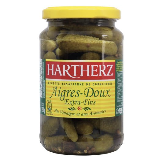 Cornichons Aigres Doux Extra Fins HARTHERZ le bocal de 190g