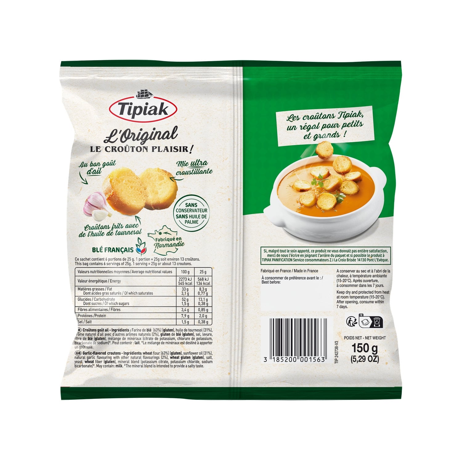 Croûtons L'Original Ail TIPIAK 
