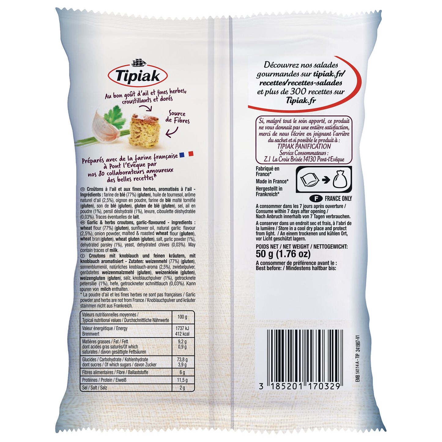 Croûtons Ail et Fines Herbes TIPIAK