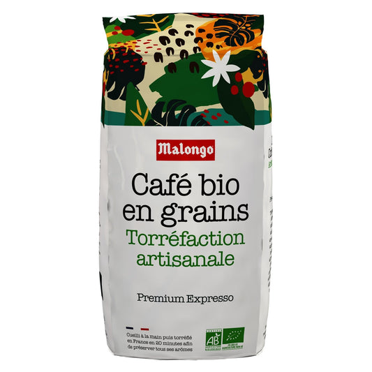 Café en Grains 100% Arabica Bio MALONGO le sachet de 1kg