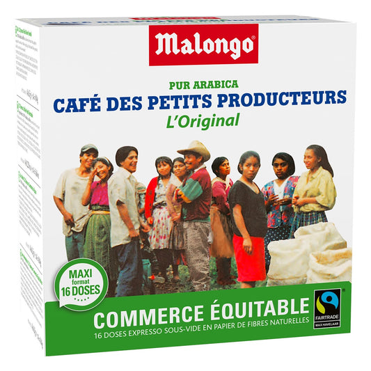 Café Dosettes 100% Arabica Compatible Malongo MALONGO la boite de 16 dosettes