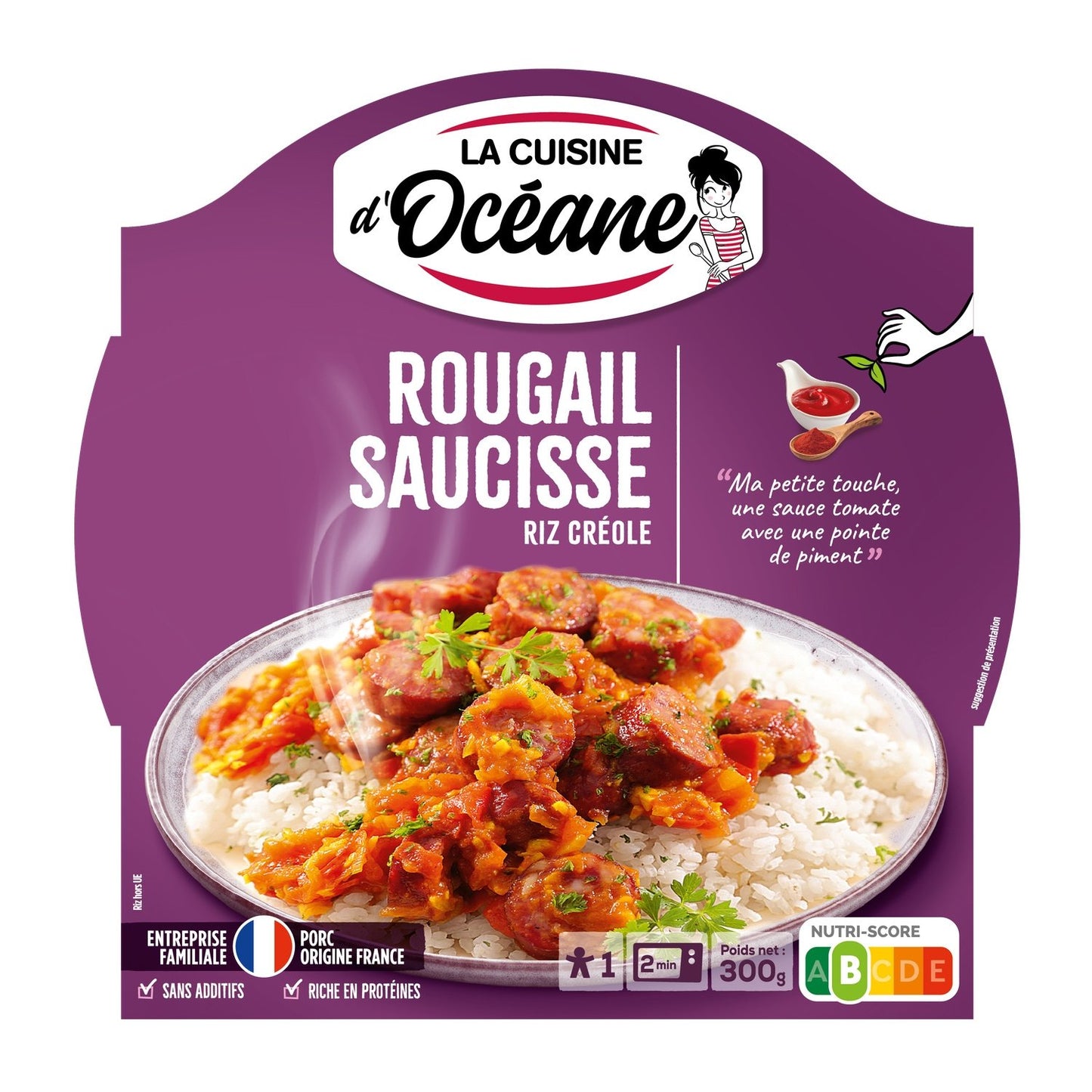Ready Meal Rougail Sausages Creole Rice OCEANE CUISINE