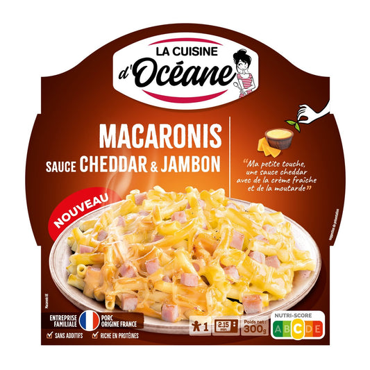 Plat Cuisiné Gratin Macaronis Sauce Cheddar et Jambon CUISINE OCEANE la barquette de 300g