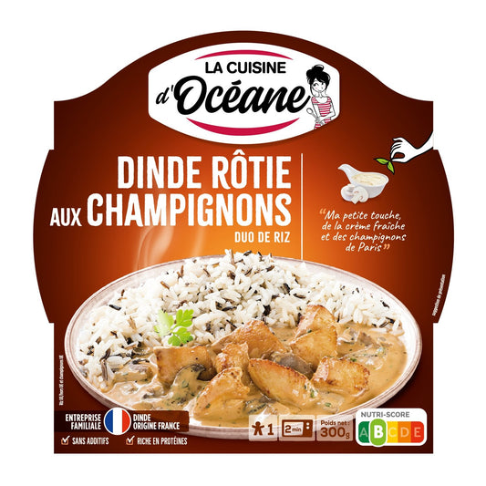 Plats Cuisinés Dinde Rôtie Forestière Duo de Riz LA CUISINE D'OCEANE la barquette de 300g