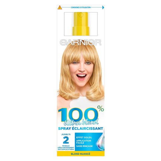 Coloration Spray Eclaircissant Cristal Soleil Ultra Blond GARNIER la boîte