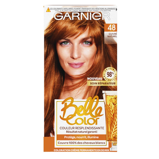 Coloration Permanente 48 Cuivré Naturel Couvre 100% Cheveux Blancs Belle Color L'OREAL PARIS la boîte