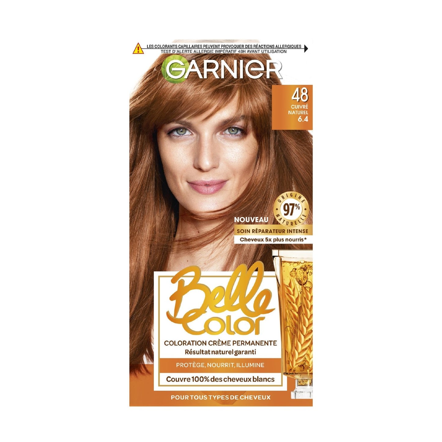 Coloration Permanente 48 Cuivré Naturel Couvre 100% Cheveux Blancs Belle Color L'OREAL PARIS