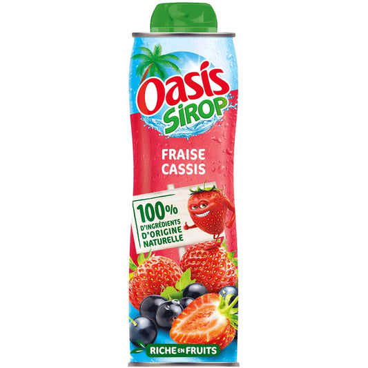 Sirop Fraise Cassis OASIS la bouteille de 60 cL