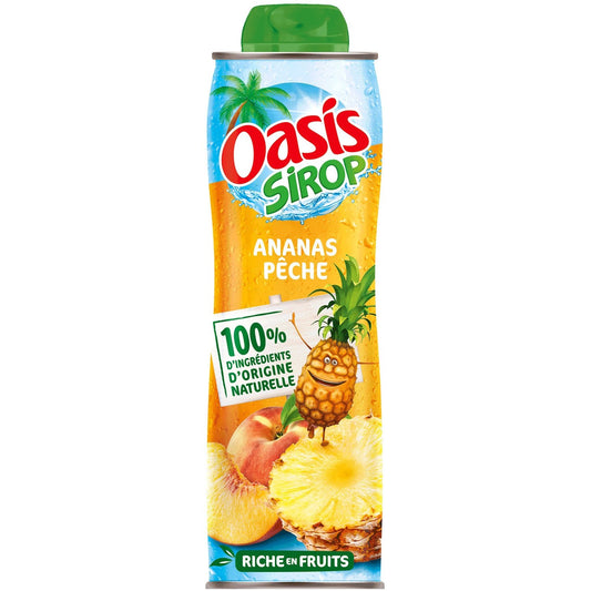 Sirop Ananas Pêche OASIS la bouteille de 60 cL