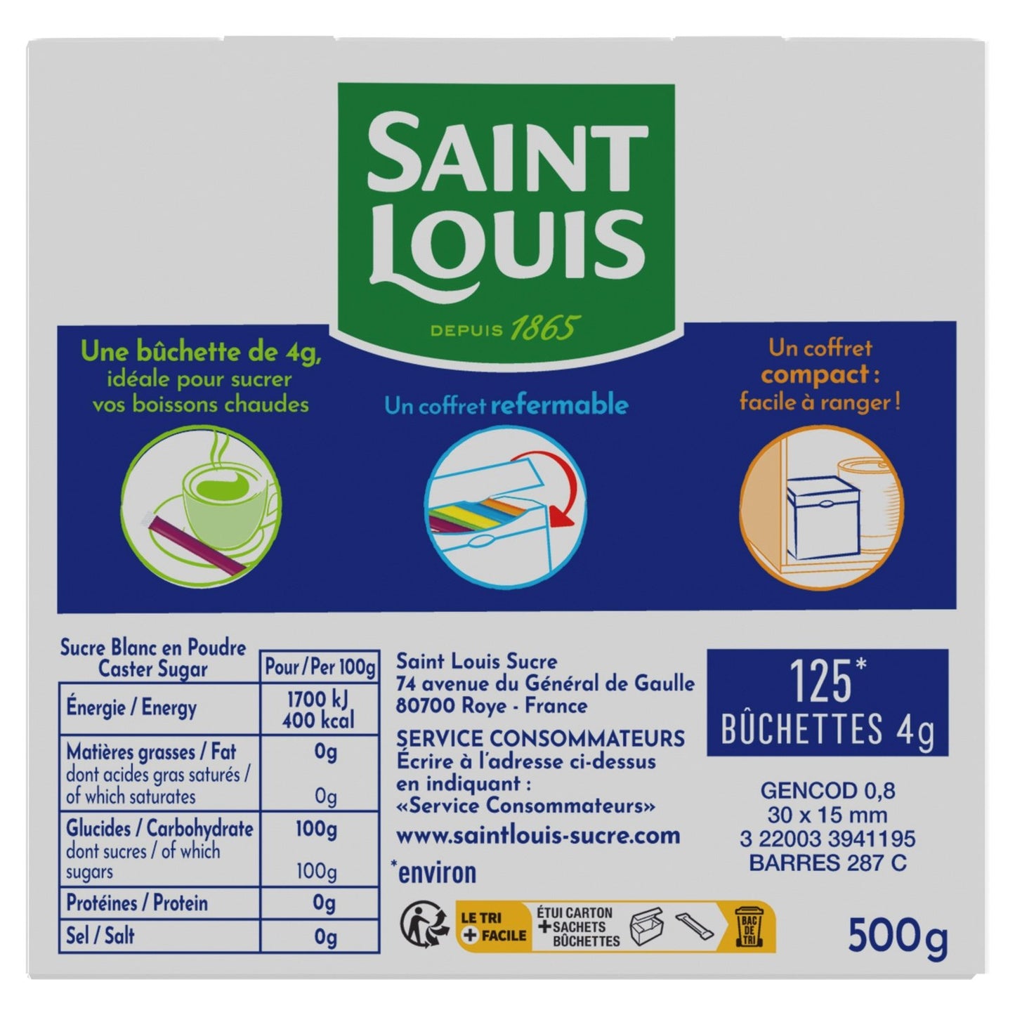 Sucre Bûchettes SAINT LOUIS