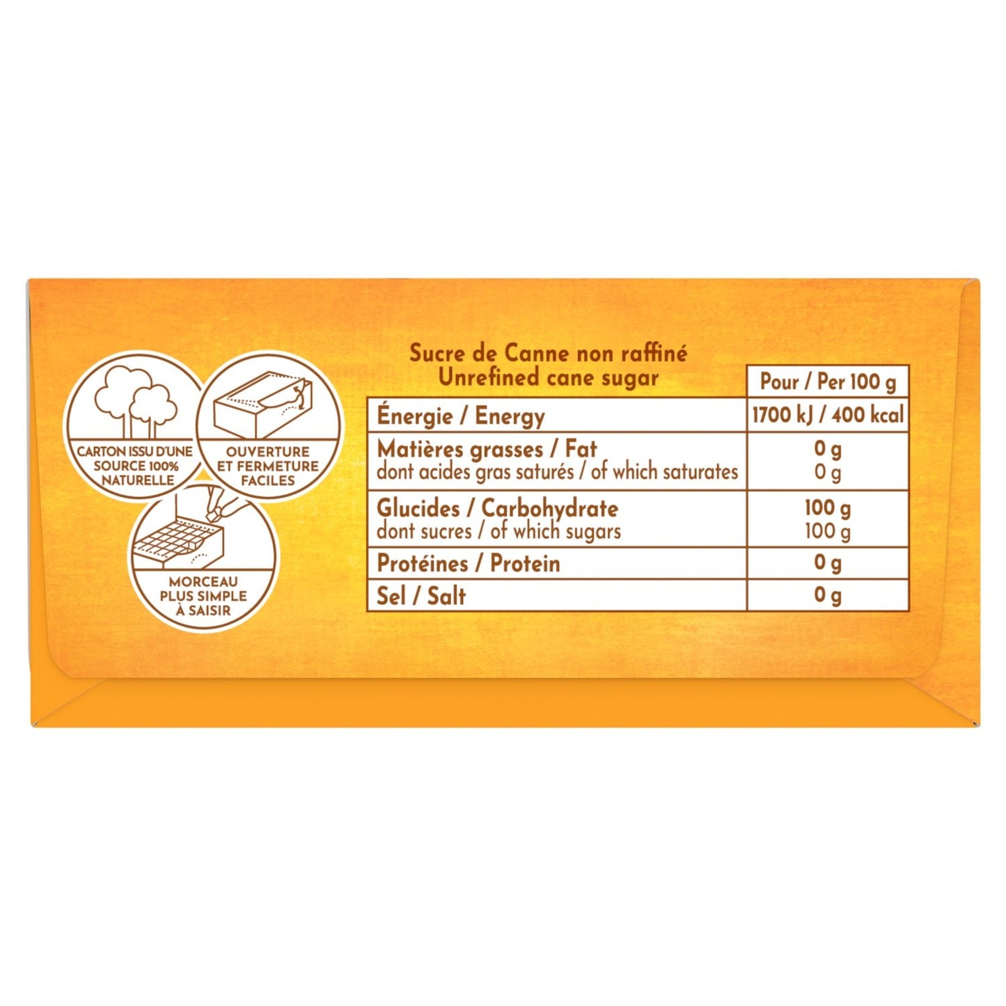 Sucre de Canne en Morceaux Non Raffiné Equitable SAINT LOUIS