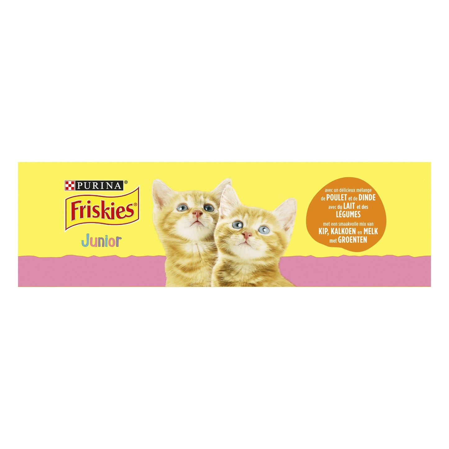 Purina Friskies Junior Cat Food with Chicken, Turkey &amp; Vegetables with Milk