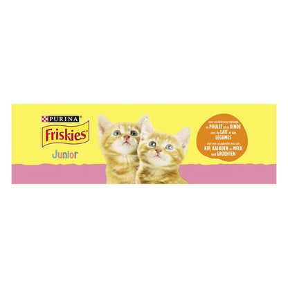 Purina Friskies Junior Cat Food with Chicken, Turkey &amp; Vegetables with Milk