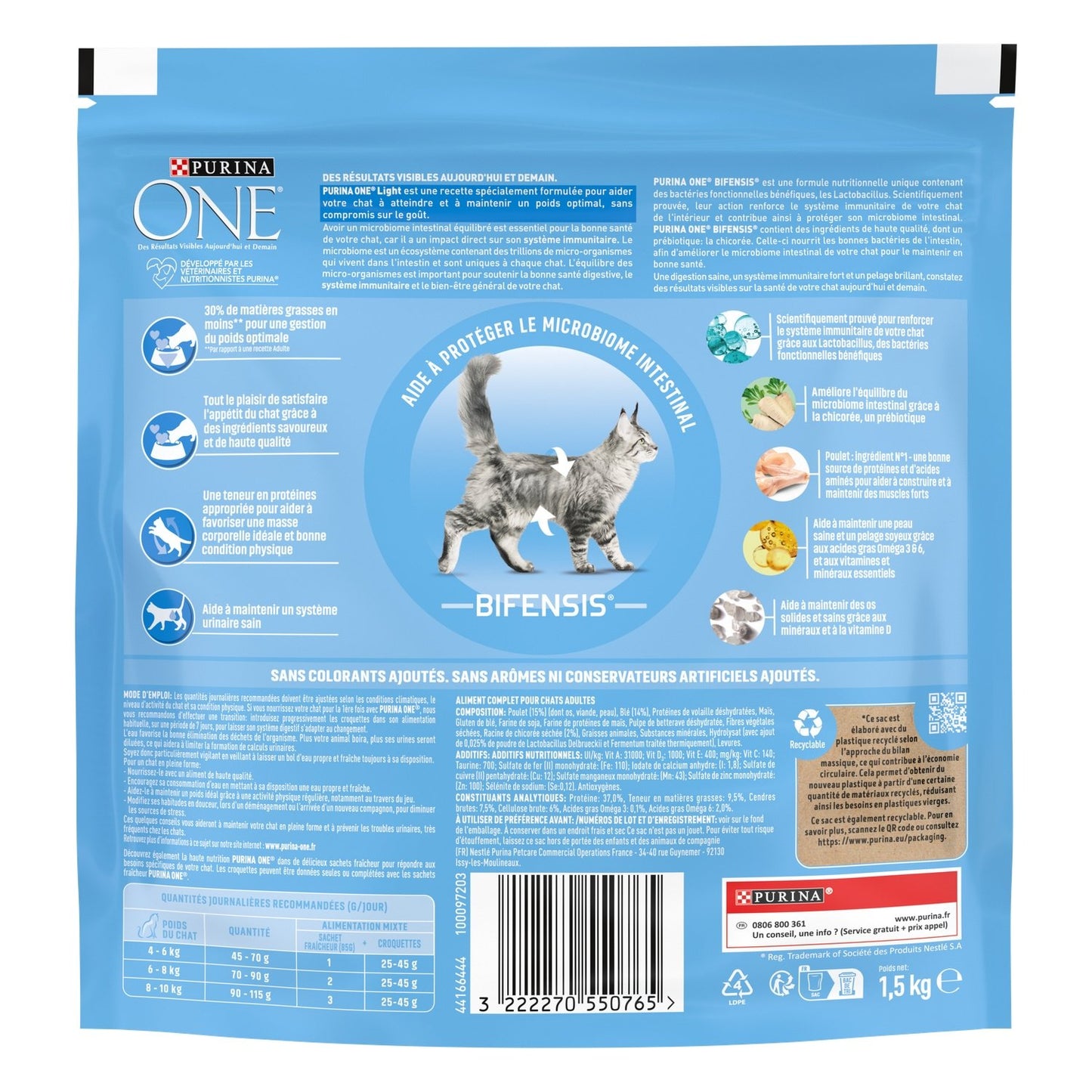 Croquettes pour Chat Adulte Light Poulet Bifensis PURINA ONE